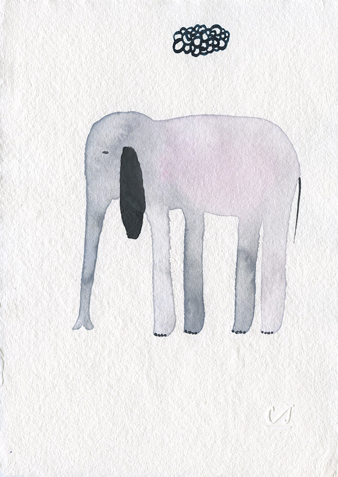 Elephant with Black Cloud
