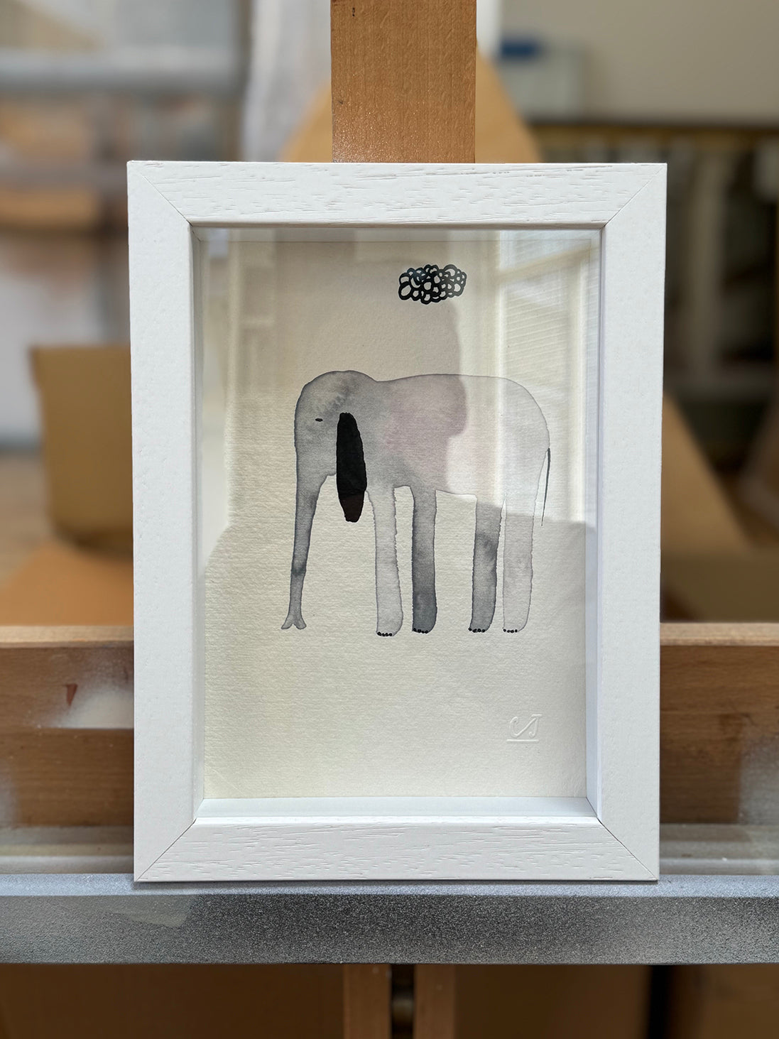 Elephant with Black Cloud