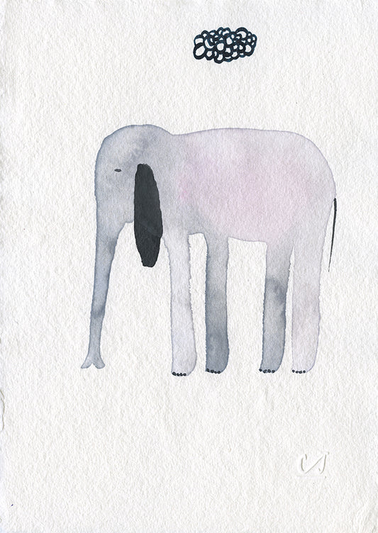 Elephant with Black Cloud